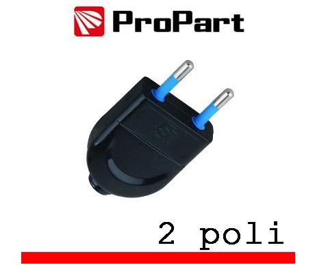 Spina 10A 2 poli nera polybag Spina 10A 2 poli nera polybag