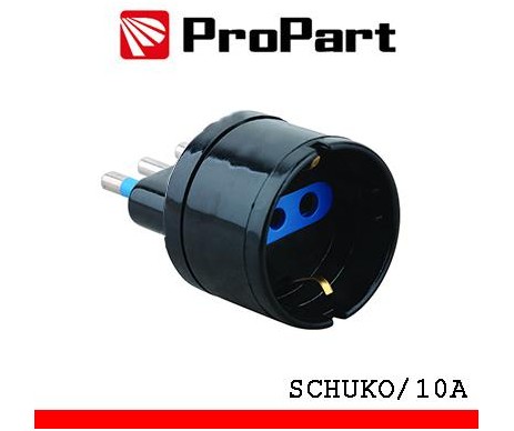 Adattatore schuko spina10A nero Adattatore schuko spina10A nero