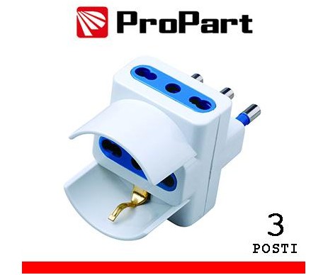 Adattatore 3pos bipasso/schuko spina16A polybag Adattatore 3pos bipasso/schuko spina16A polybag