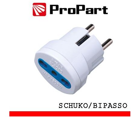 Adattatore bipasso spina schuko polybag Adattatore bipasso spina schuko polybag