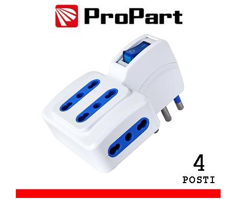 Adattatore 4pos bipasso spina16A salvaspazio + interr. Adattatore 4pos bipasso spina16A salvaspazio + interr.