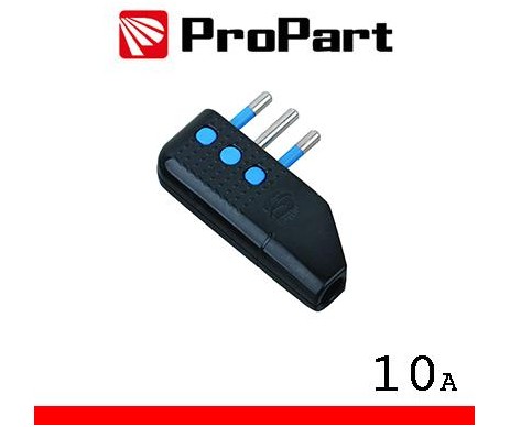 Spina 10A 2P+T uscita cavo 90° nera polybag Spina 10A 2P+T uscita cavo 90° nera polybag